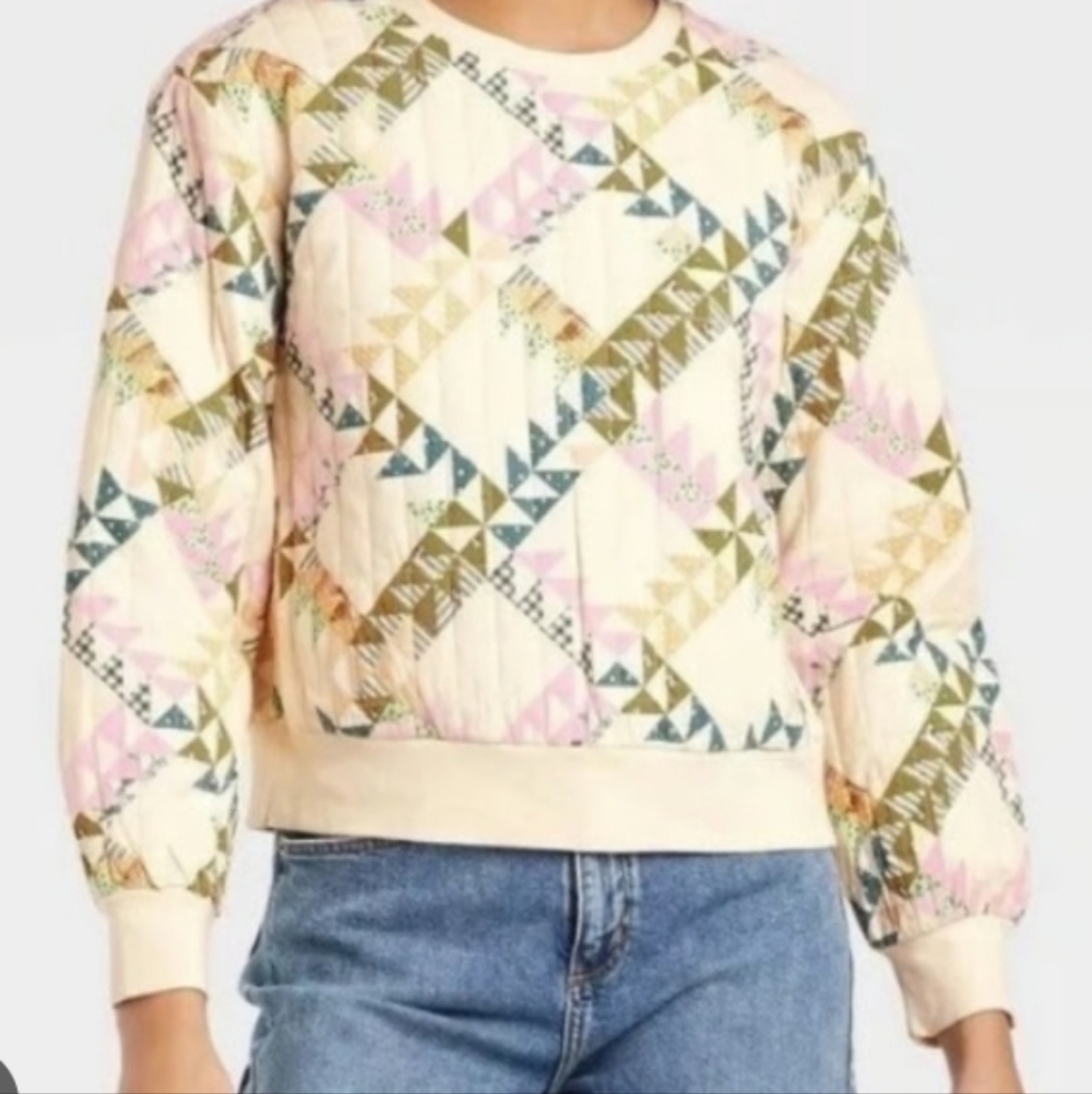 Universal Thread Multicolor Patchwork Sweatshirt